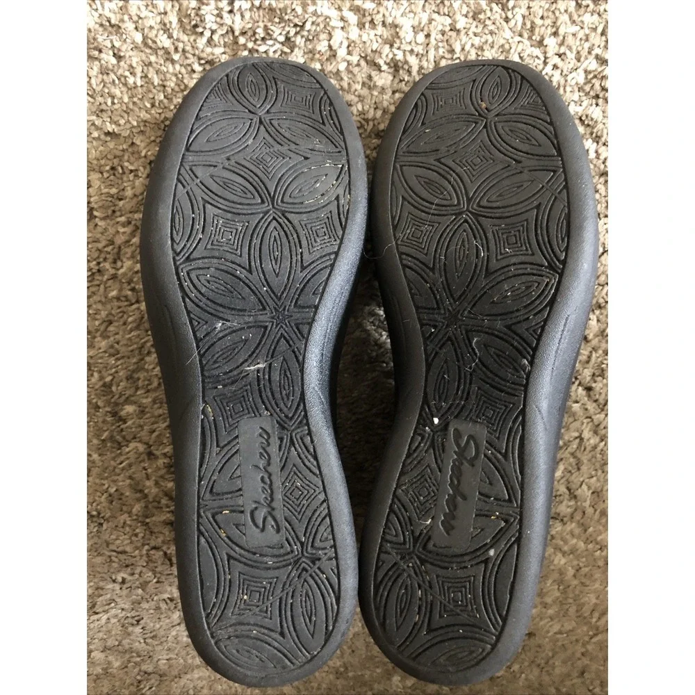 Skechers Womens Air - Cooled Memory Foam Washable Knit Slip Ons Black Shoes 7.5
